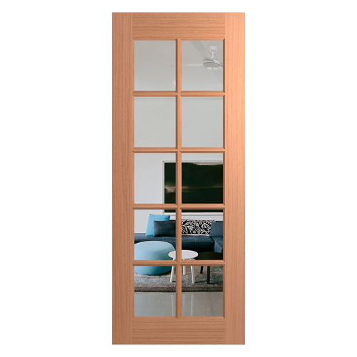 Maple SPM Door 2040 x 820 x 40mm 10-Light Clear Glazed JST10