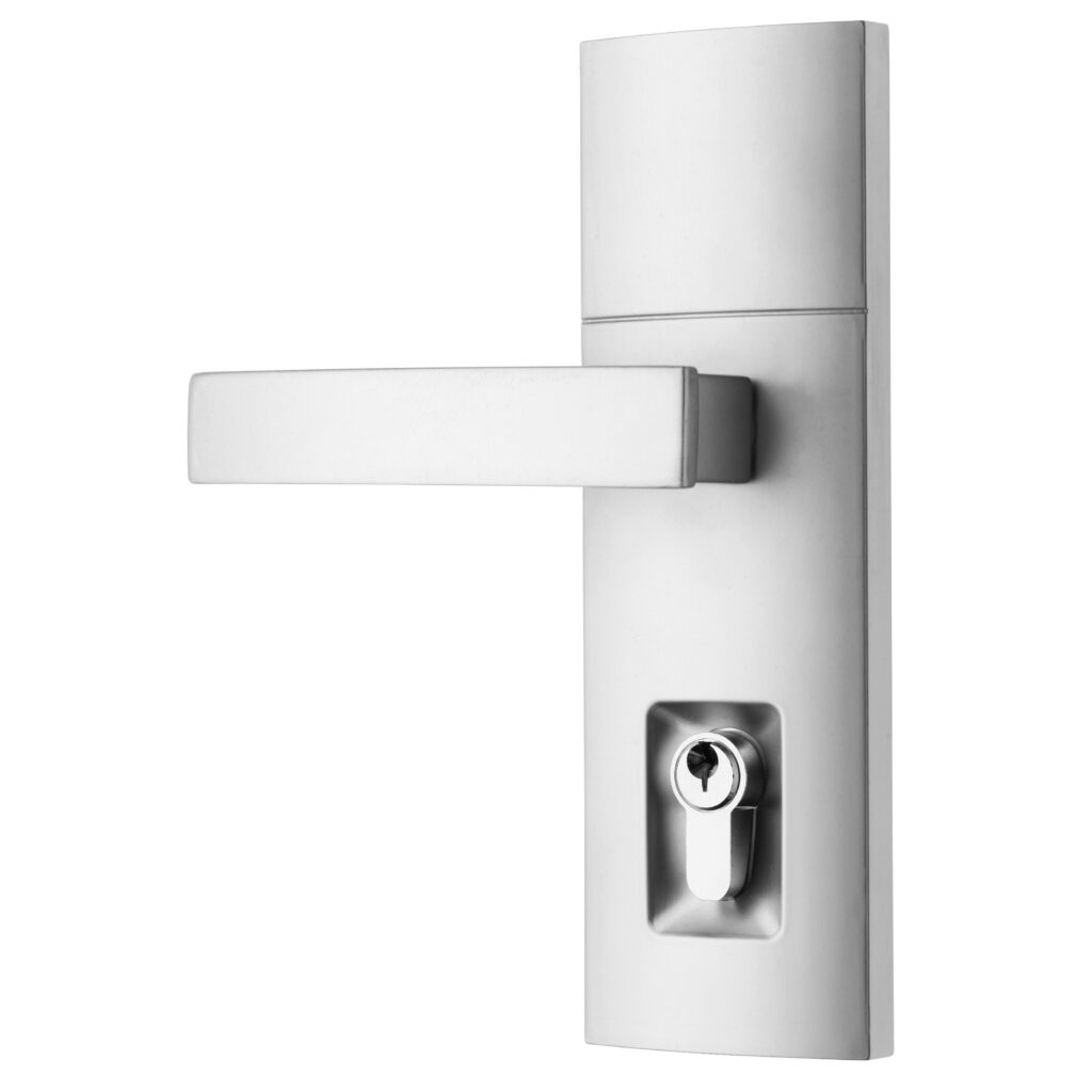 Gainsborough Trilock Contemporary Angular Entrance Set – Satin Chrome